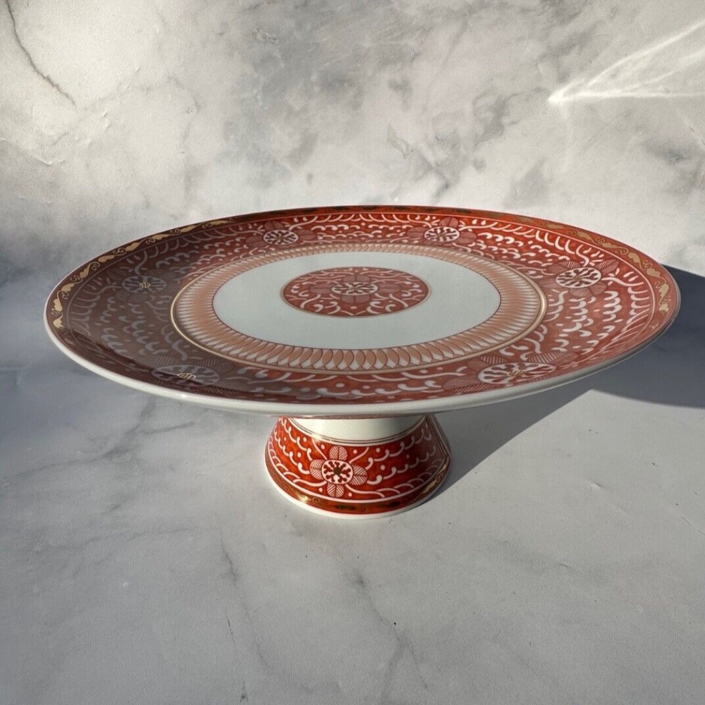 Georges Briard Imperial Brocade 10" Diameter Cake Stand 1960s Mid Century China